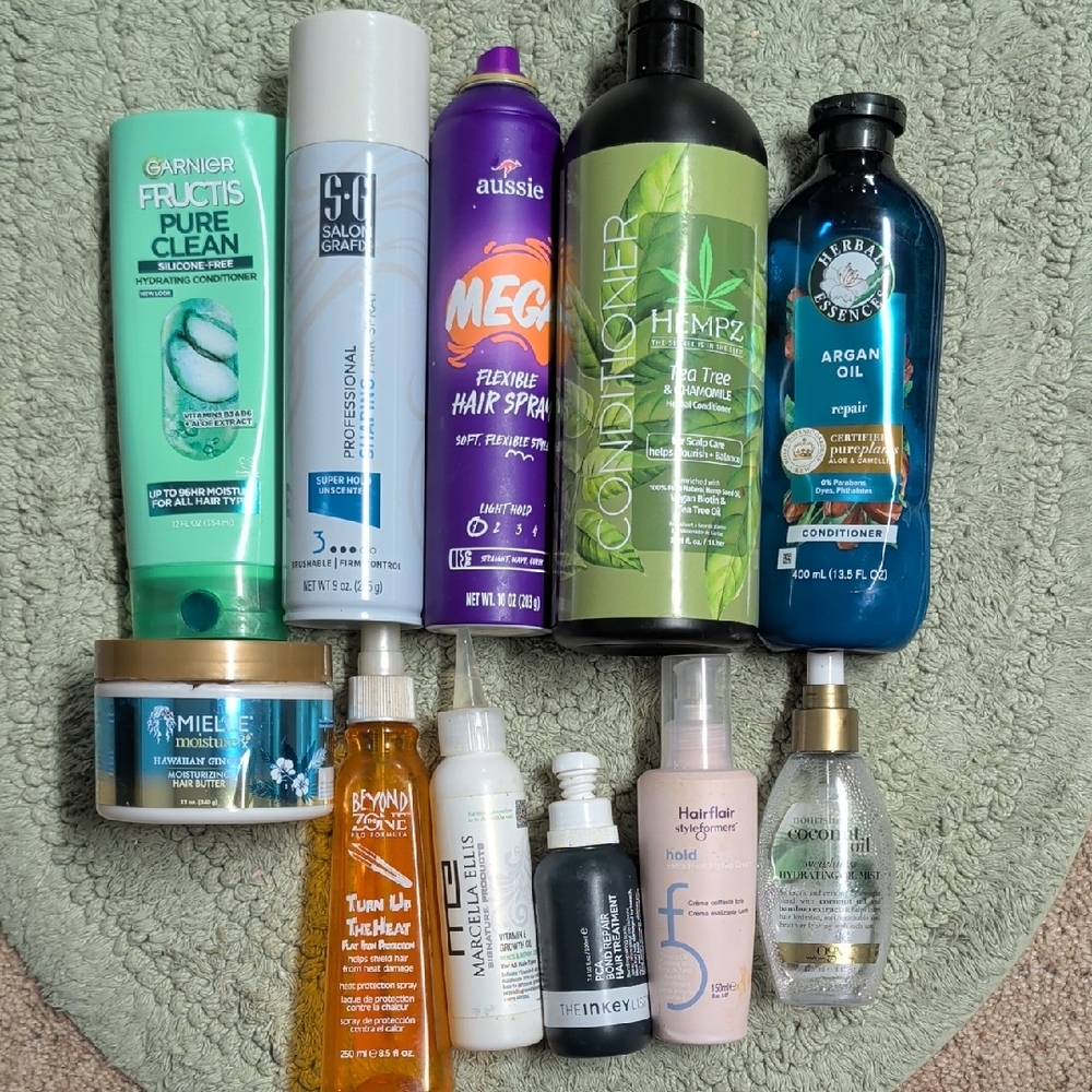 $200.00 Retail Hempz Aussie Garnier, Beyond The Zone  Inky List OGX Hair Bundle